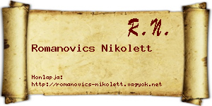 Romanovics Nikolett névjegykártya