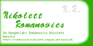 nikolett romanovics business card